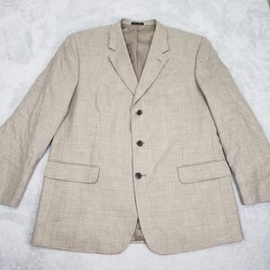 Linen Wool Alfani Men's Tan Sport Coat Blazer Suit Jacket R 46 Light Business